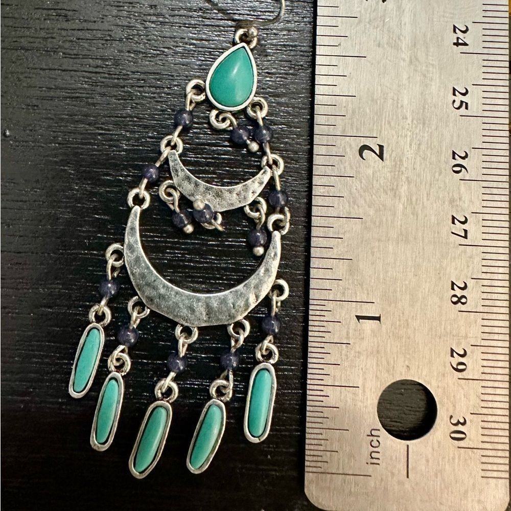 Lucky Brand Blue and Silver Boho Earrings - Picture 3 of 4
